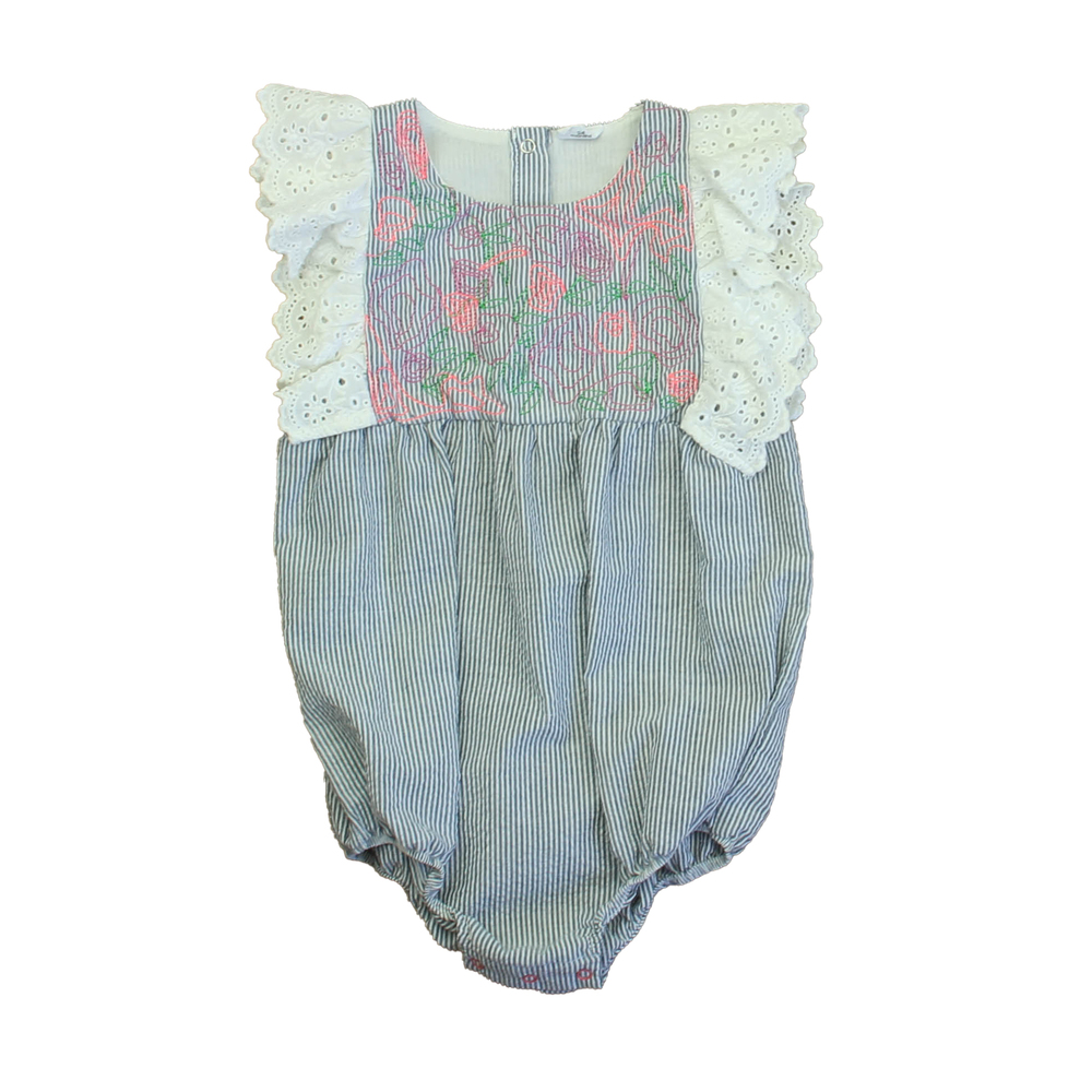 Egg Girls Blue | White | Pink Romper size: 24 Months